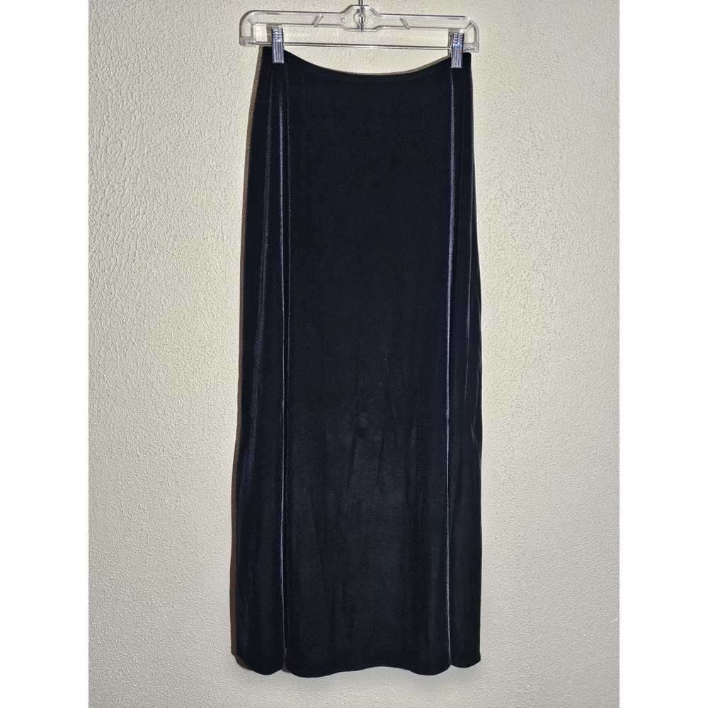 J.R. Nites Black Velvet Maxi Skirt Pull On Women's Size S Whimsigoth Witchy Goth